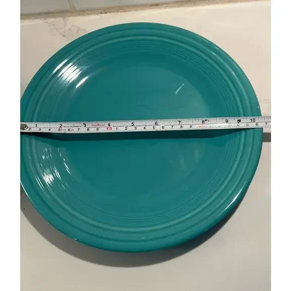 Vtg Homer Laughlin Fiesta Turquoise Plates 10.5" Set Of 2 Dinner Large Plates - Picture 5 of 7